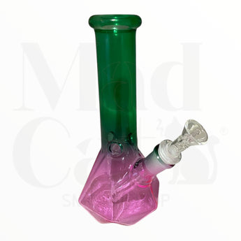Bong de vidrio geométrico bicolor