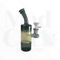 Bong de vidrio, espiral amarillo