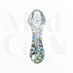 Pipa de vidrio con glicerina, brillo en la obscuridad