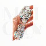 Pipa de vidrio con glicerina, brillo en la obscuridad