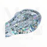 Pipa de vidrio con glicerina, brillo en la obscuridad