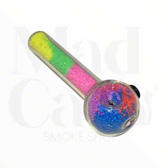 Pipa de vidrio con arena de colores